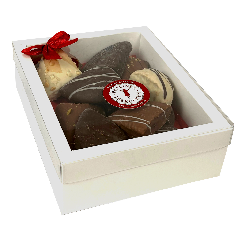 Münchner Kindl Taler, bayrische Spezialität und Souvenir, München; Lebkuchen Pralinenschachtel